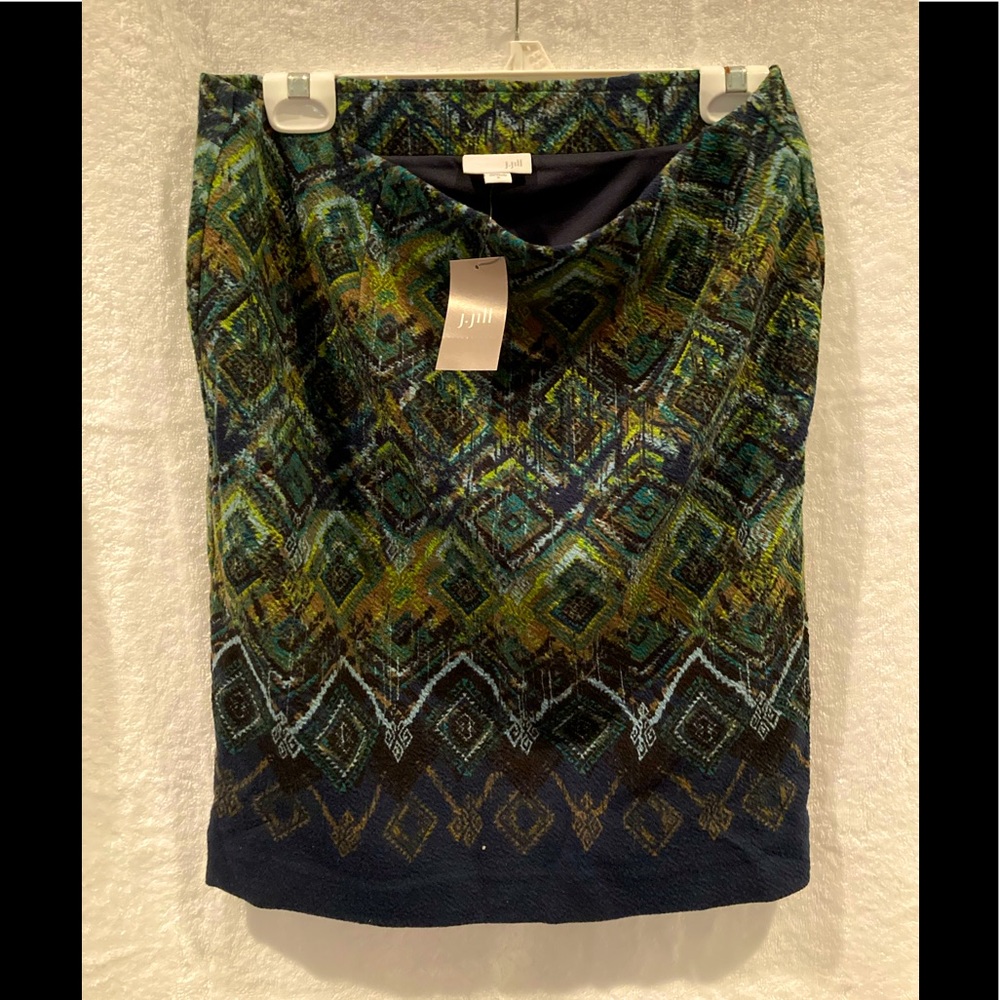 NWT Blue multicolored patterned skirt J.Jill